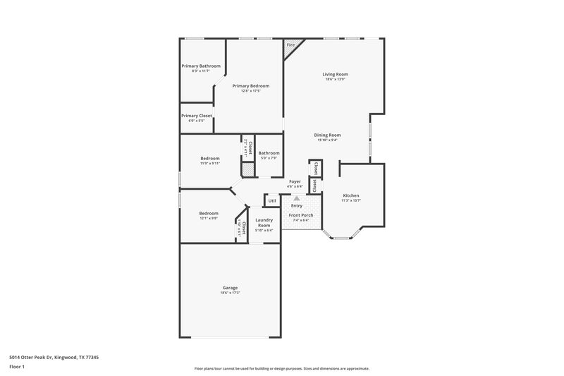 1,755/Mo, 5014 Otter Peak Dr Kingwood, TX 77345 Floorplan View