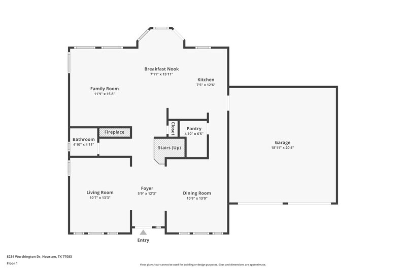 2,015/Mo, 8234 Worthington Dr Houston, TX 77083 Floor Plan View