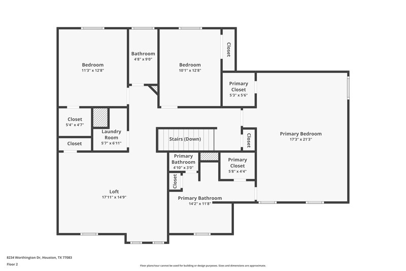 2,015/Mo, 8234 Worthington Dr Houston, TX 77083 Floor Plan View 2