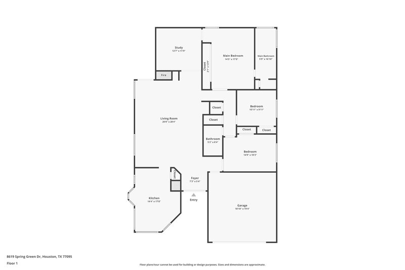 1,945/Mo, 8619 Spring Green Dr Houston, TX 77095 Floorplan View