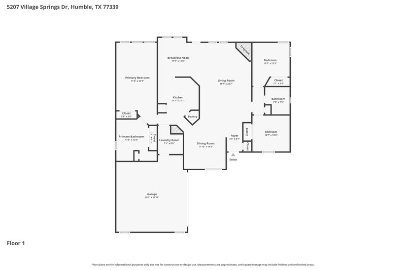 1,695/Mo, 5207 Village Springs Dr Kingwood, TX 77339 Floor Plan View