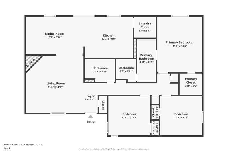 1,735/Mo, 17319 Northern Star Dr Houston, TX 77084 Floor Plan View