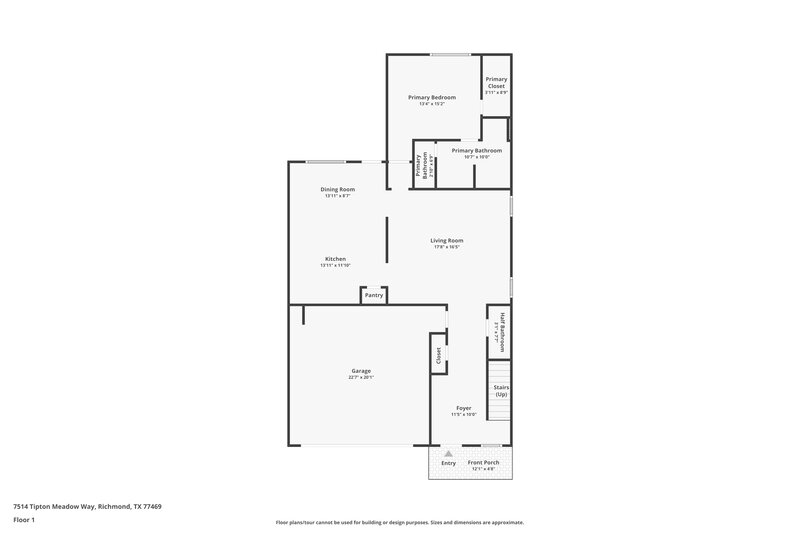 2,215/Mo, 7514 Tipton Meadow Way Richmond, TX 77469 Floorplan View
