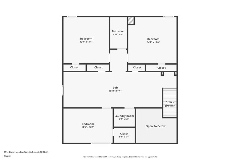2,215/Mo, 7514 Tipton Meadow Way Richmond, TX 77469 Floorplan View 2