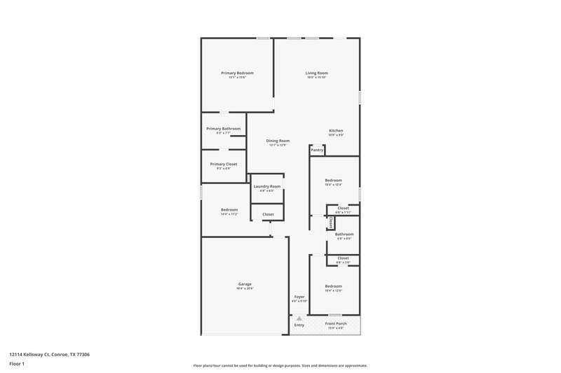 1,665/Mo, 12114 Kellsway Ct Conroe, TX 77306 Floor Plan View