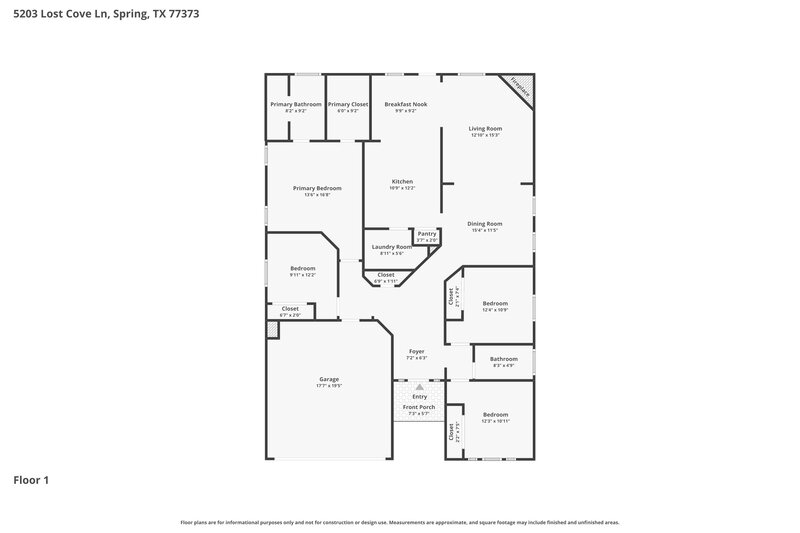 1,960/Mo, 5203 Lost Cove Ln Spring, TX 77373 Floor Plan View