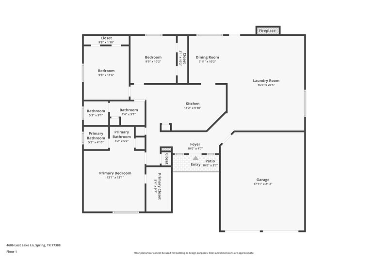 1,790/Mo, 4606 Lost Lake Ln Spring, TX 77388 Floor Plan View