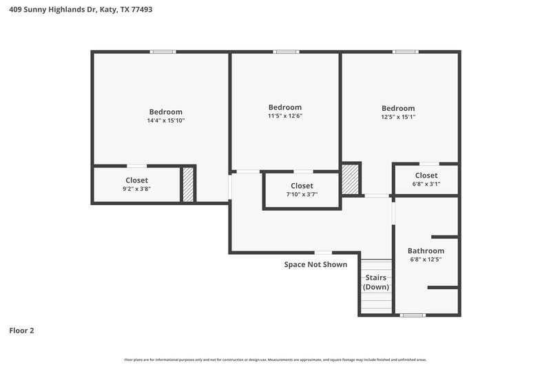2,250/Mo, 409 Sunny Highlands Dr Katy, TX 77493 Floorplan View 2