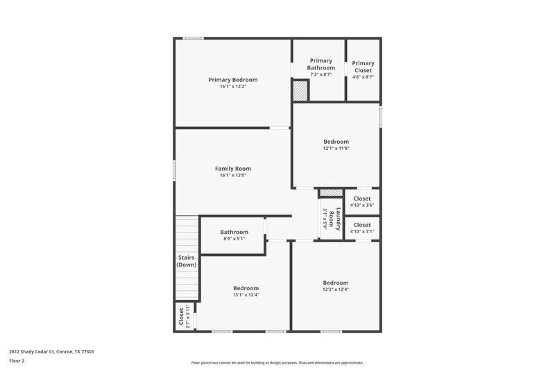 1,710/Mo, 2612 Shady Cedar Ct Conroe, TX 77301 Floor Plan View 2