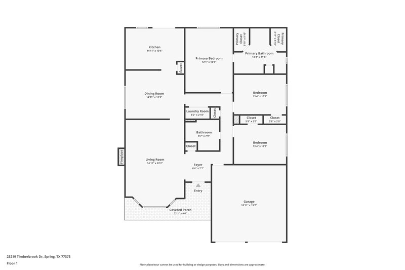 1,660/Mo, 23219 Timberbrook Dr Spring, TX 77373 Floor Plan View