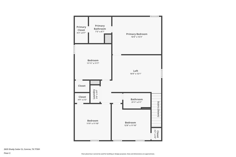 1,995/Mo, 2625 Shady Cedar Ct Conroe, TX 77301 Floor Plan View 2