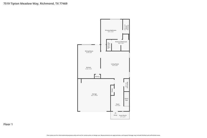 2,150/Mo, 7519 Tipton Meadow Way Richmond, TX 77469 Floorplan View