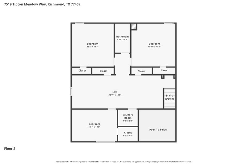 2,150/Mo, 7519 Tipton Meadow Way Richmond, TX 77469 Floorplan View 2