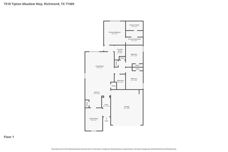 1,865/Mo, 7518 Tipton Meadow Way Richmond, TX 77469 Floor Plan View
