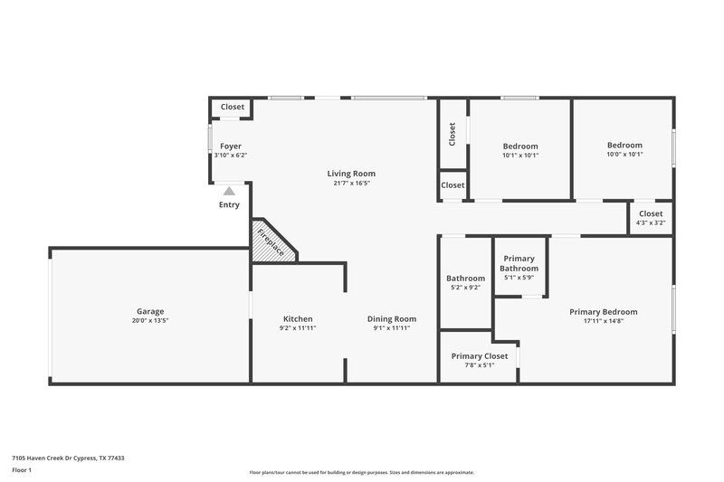 1,735/Mo, 7105 Haven Creek Dr Cypress, TX 77433 Floor Plan View