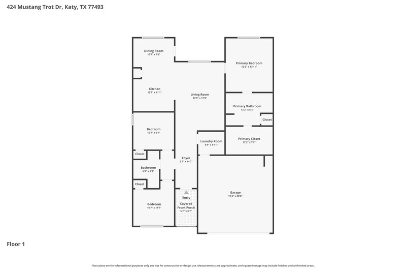 1,895/Mo, 424 Mustang Trot Dr Katy, TX 77493 Floorplan View
