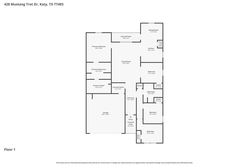 2,095/Mo, 428 Mustang Trot Dr Katy, TX 77493 Floorplan View