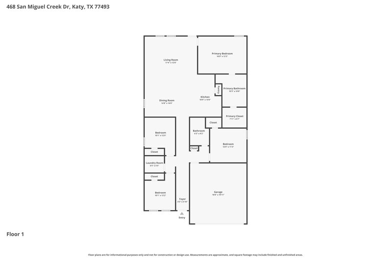2,075/Mo, 468 San Miguel Creek Dr Katy, TX 77493 Floor Plan View