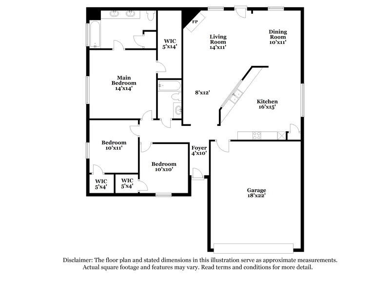 1,650/Mo, 2306 Friarwood Trl Kingwood, TX 77339 Floor Plan View