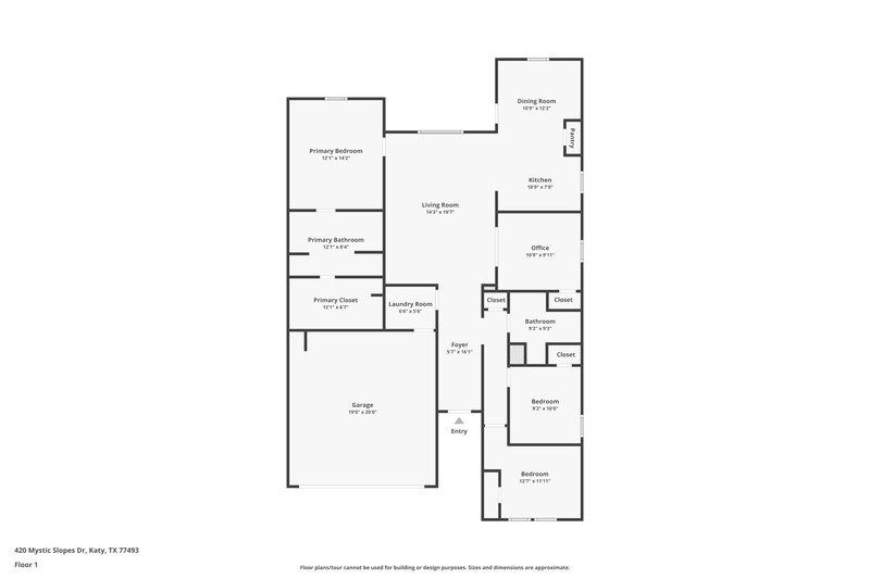 1,950/Mo, 420 Mystic Slopes Dr Katy, TX 77493 Floor Plan View