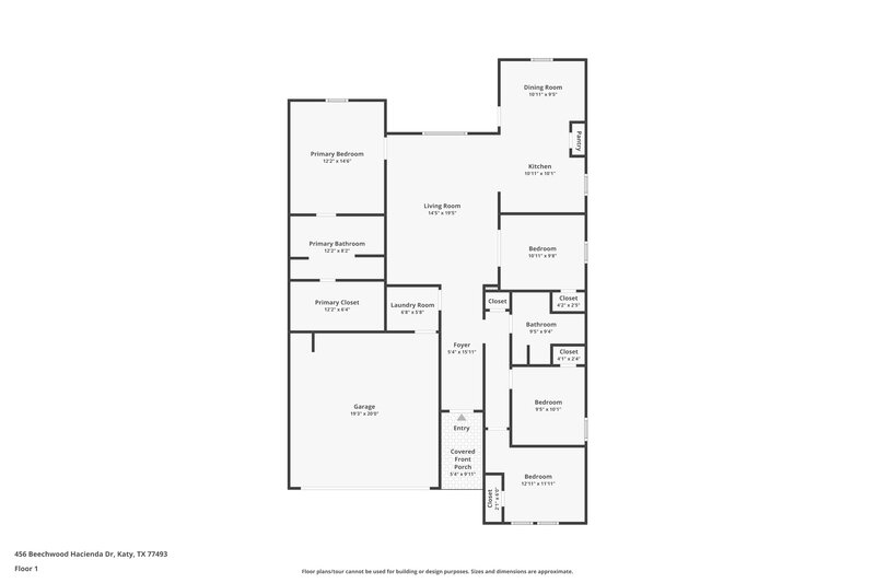 1,950/Mo, 456 Beechwood Hacienda Dr Katy, TX 77493 Floor Plan View