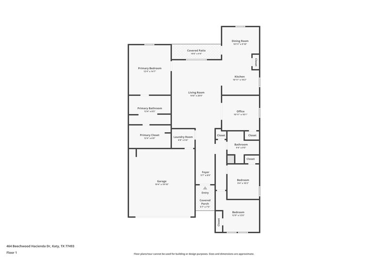 1,950/Mo, 464 Beechwood Hacienda Dr Katy, TX 77493 Floor Plan View