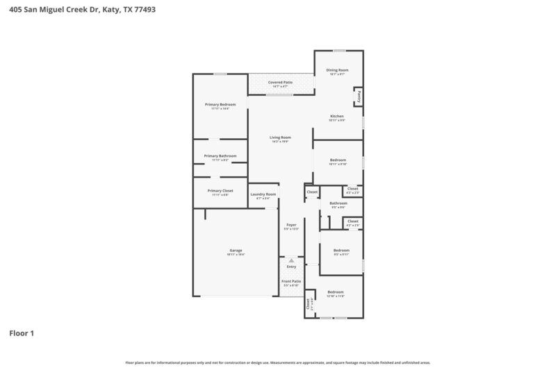 0/Mo, 405 San Miguel Creek Dr Katy, TX 77493 Floorplan View