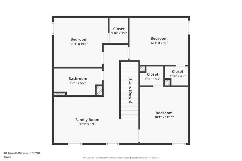 1,985/Mo, 605 Craven St Montgomery, TX 77316 Floor Plan View 2