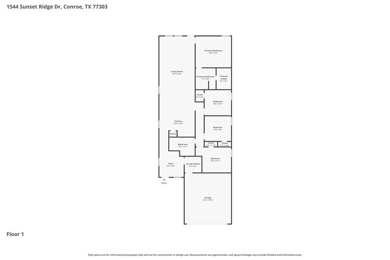 1,600/Mo, 1544 Sunset Ridge Dr Conroe, TX 77303 Floor Plan View