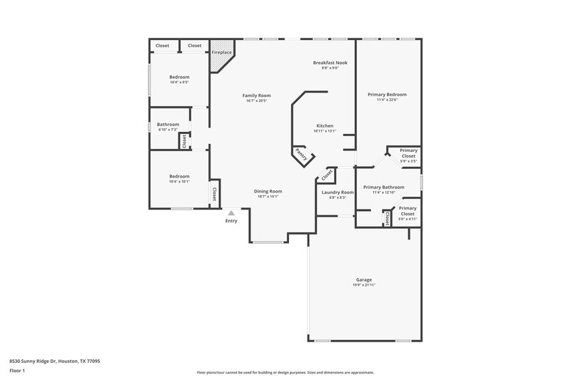 2,130/Mo, 8530 Sunny Ridge Dr Houston, TX 77095 Floor Plan View