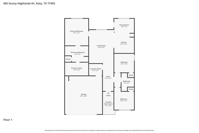 1,895/Mo, 405 Sunny Highlands Dr Katy, TX 77493 Floorplan View