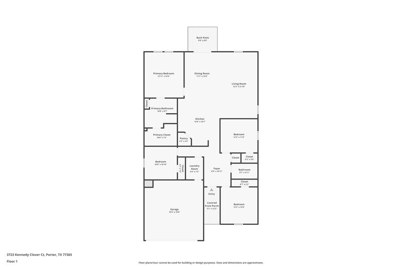 2,010/Mo, 3723 Kennedy Clover Ct Porter, TX 77365 Floor Plan View