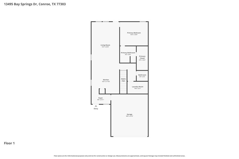 1,995/Mo, 13495 Bay Springs Dr Conroe, TX 77303 Floor Plan View