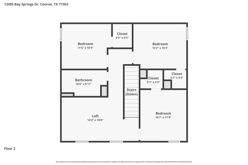 1,995/Mo, 13495 Bay Springs Dr Conroe, TX 77303 Floor Plan View 2