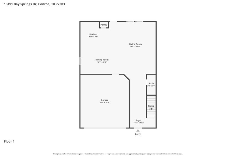 1,995/Mo, 13491 Bay Springs Dr Conroe, TX 77303 Floor Plan View 2