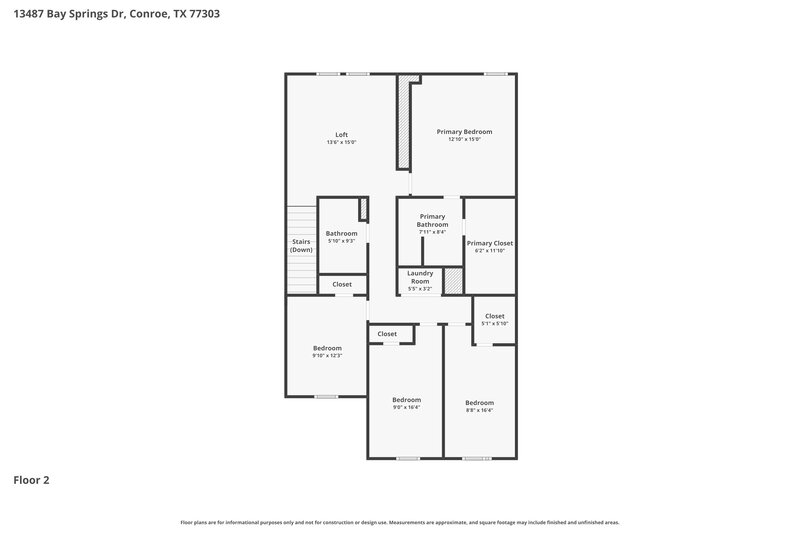 1,790/Mo, 13487 Bay Springs Dr Conroe, TX 77303 Floor Plan View 2