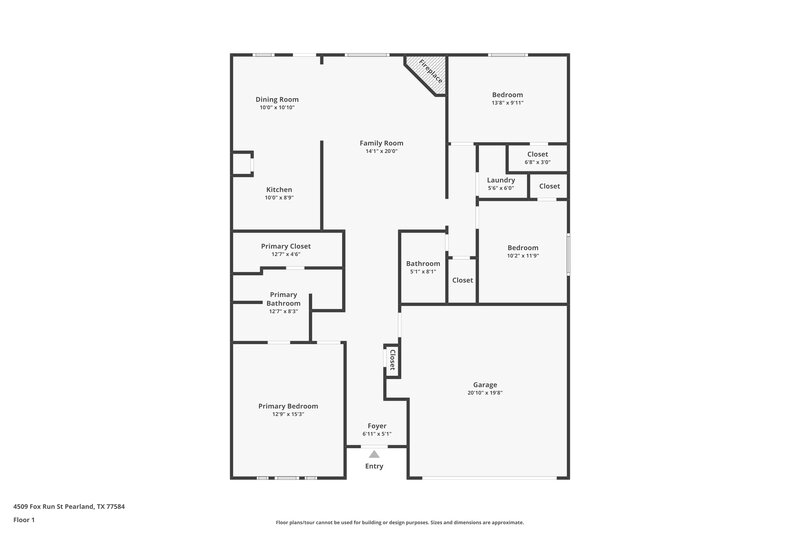 2,140/Mo, 4509 Fox Run St Pearland, TX 77584 Floor Plan View