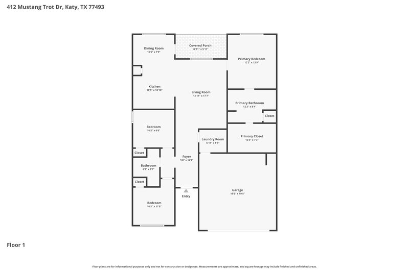 1,910/Mo, 412 Mustang Trot Dr Katy, TX 77493 Floorplan View