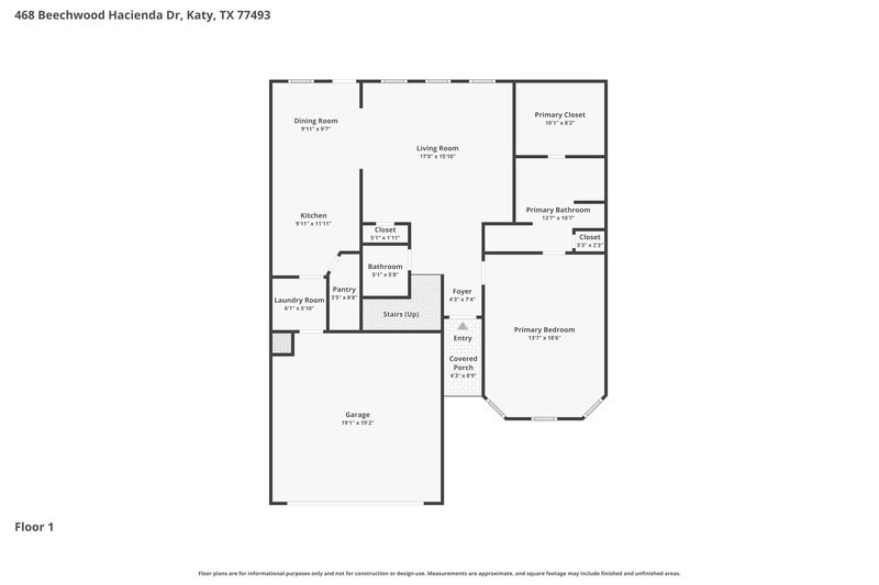 2,250/Mo, 468 Beechwood Hacienda Dr Katy, TX 77493 Floor Plan View