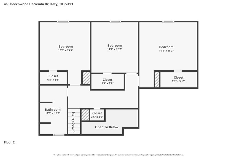 2,250/Mo, 468 Beechwood Hacienda Dr Katy, TX 77493 Floor Plan View 2