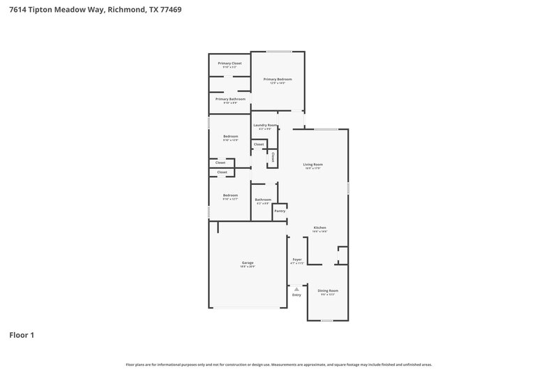 1,895/Mo, 7614 Tipton Meadow Way Richmond, TX 77469 Floor Plan View