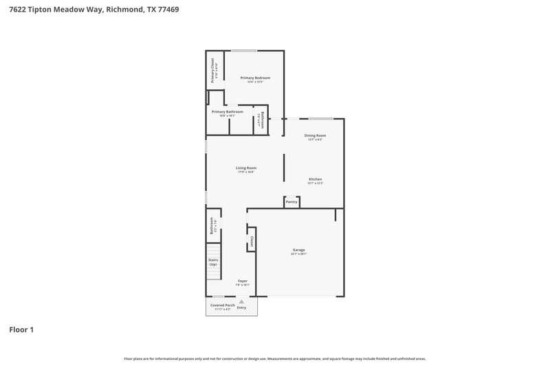 2,215/Mo, 7622 Tipton Meadow Way Richmond, TX 77469 Floor Plan View