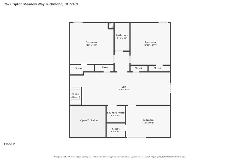 2,215/Mo, 7622 Tipton Meadow Way Richmond, TX 77469 Floor Plan View 2