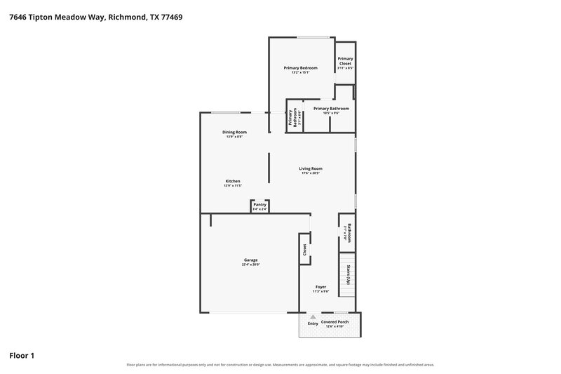 2,260/Mo, 7646 Tipton Meadow Way Richmond, TX 77469 Floor Plan View