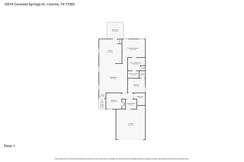1,535/Mo, 15574 Caramel Springs Dr Conroe, TX 77303 Floor Plan View