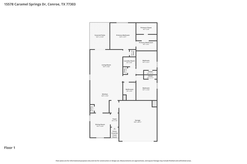 1,695/Mo, 15578 Caramel Springs Dr Conroe, TX 77303 Floorplan View