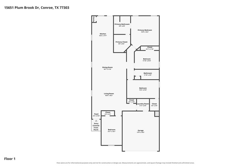 1,690/Mo, 15651 Plum Brook Dr Conroe, TX 77303 Floor Plan View