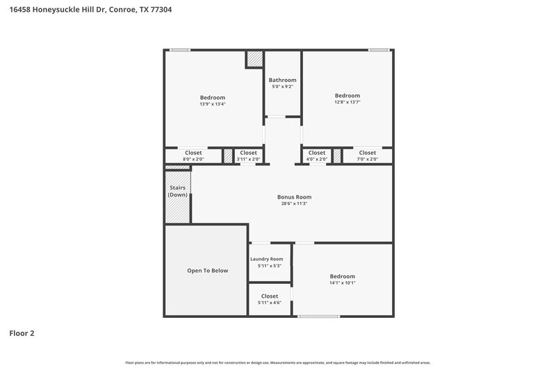 2,035/Mo, 16458 Honeysuckle Hill Dr Conroe, TX 77303 Floorplan View 2