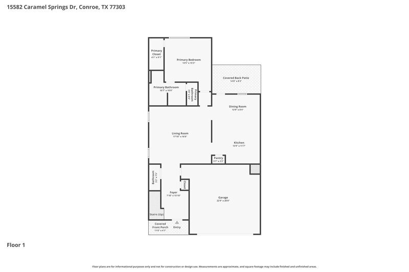 1,925/Mo, 15582 Caramel Springs Dr Conroe, TX 77303 Floorplan View