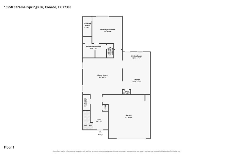 1,900/Mo, 15558 Caramel Springs Dr Conroe, TX 77303 Floor Plan View